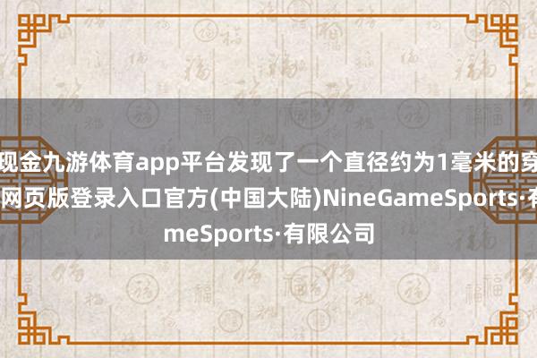 现金九游体育app平台发现了一个直径约为1毫米的穿孔-九游网页版登录入口官方(中国大陆)NineGameSports·有限公司